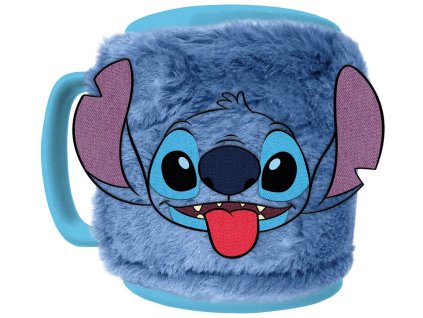 Keramický hrnek s chlupatým odnímatelným obalem Disney | Lilo & Stitch: Obličej Stitche (objem 440 ml)