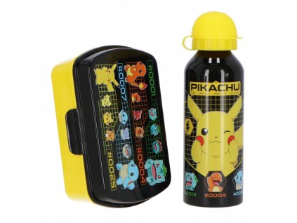 Svačinový set - láhev a box na svačinu Pokémon: Tým (objem láhve 500 ml | box 17 x 11 x 6 cm)