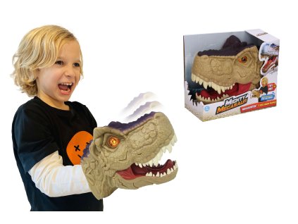 Dino hlava s efekty na ruku 20 cm