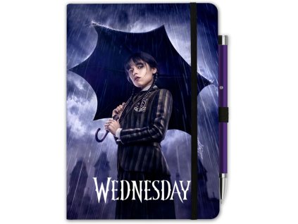 Poznámkový blok s projektorovým perem Netflix | Wednesday: Umbrella (A5 14,8 X 21 cm)