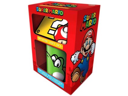 Dárkový set Super Mario: Yoshi hrnek-přívěsek-tácek (objem hrnku 315 ml)