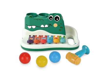Xylofon zatloukačka krokodýl 25 cm
