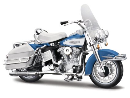 Maisto - HD - Motocykl - 1966 FLH Electra Glide, modro-bílá, série 44, 1:18