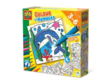 Vybarvování zvířátek podle čísel fixy s trojúhelníkovým úchopem