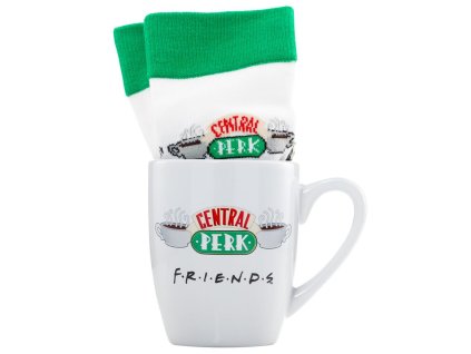 Dárkový set - hrnek s ponožkami Friends | Přátelé: Central Perk (objem hrnku 300 ml | velikost ponožek dámské EU 36-41)