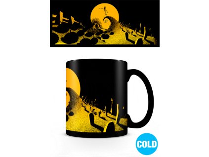 Proměňovací keramický hrnek Nightmare Before Christmas: Graveyard Scene (objem 315 ml) černý