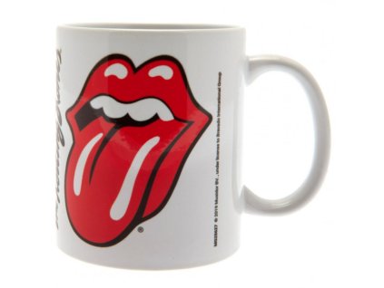 Bílý keramický hrnek Rolling Stones: Lips - Jazyk (objem 315 ml)