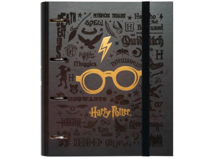 Kroužkový pořadač se spojovací svorkou Harry Potter: Brýle (28 x 32 x 4 cm)