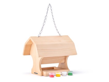 KRMÍTKO PRO PTÁKY, 4 barvy a štětec