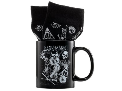 Dárkový set - hrnek s ponožkami Harry Potter: Temné umění (objem hrnku 315 ml | velikost ponožek EU 41-45)