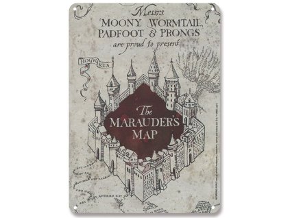 Dekorační cedule na zeď Harry Potter: Marauders Map Hogwarts Castle (15 x 21 cm)