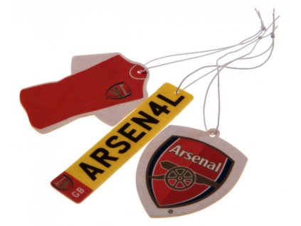 Set 3 kusů osvěžovačů vzduchu FC Arsenal: Znak, Dres a SPZ (7 x 7 cm)
