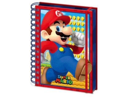 3D proměňovací A5 blok-zápisník Nintendo: Super Mario (14,8 x 21 cm) kroužková vazba
