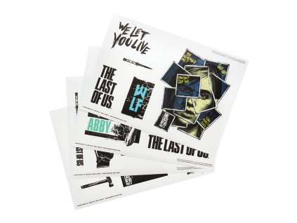 Set 4 listů samolepek na elektroniku The Last Of Us: Postavy a ikony ze hry (set 4 listy | 17 x 23 cm)