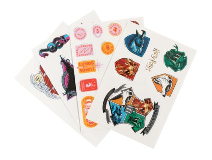 Set samolepek na elektroniku Harry Potter: Bradavické erby (set 17 x 23,5 x 1,5 cm)