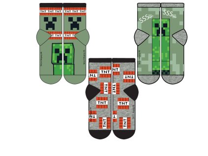 Dětské ponožky Minecraft: TNT set 3 párů