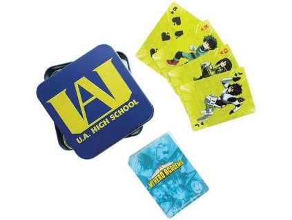 Hrací karty v kovové krabičce My Hero Academia: High school (6 x 8,5 cm)