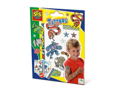 Dětské tetování - zvířecí bojovníci, 45 ks