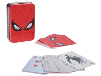 Hrací karty v boxu Marvel | Spiderman: Face Symbol (8 x 11 x 3 cm)