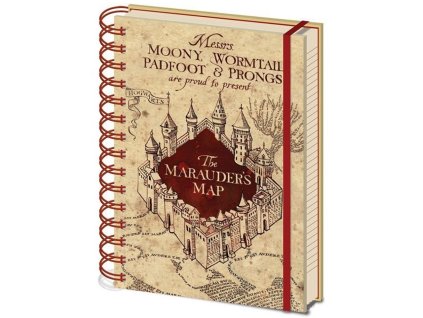 A5 blok-zápisník Harry Potter: The Marauders Map (14,8 x 21 cm) kroužková vazba