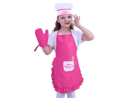Dětský kostým kuchařka s příslušenstvím - český potisk