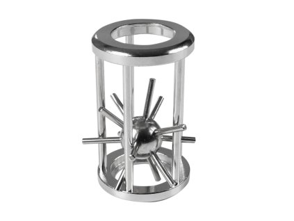 Kovový hlavolam ježek v kleci