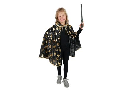 Dětský plášť Čaroděj zlatý dekor