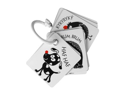 Kontrastní kartičky s barevným prvkem