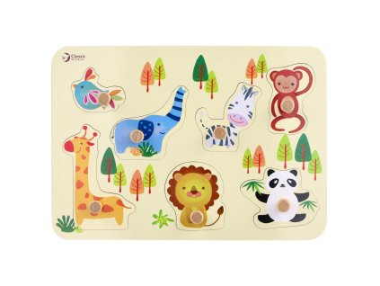 Dřevěná vkládačka desková ZOO ve fólii