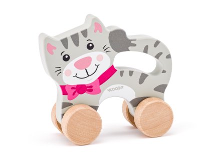 Kočka na kolečkách s držadlem