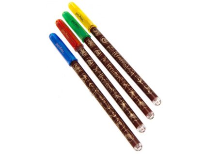 Set 4 gelových propisek Harry Potter: Barevný znak (délka 15 cm)