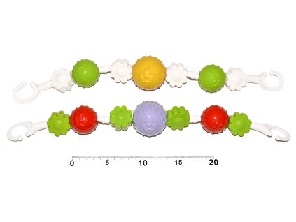 Řetěz na kočárek - kytičky, koule