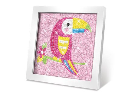 Kreativní set obraz s kamínky papoušek 17,5x17,5 cm