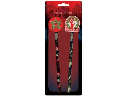 Set 2 kusů tužek s 2D gumou Netflix | Stranger Things: Demogorgoni (délka 20 cm)