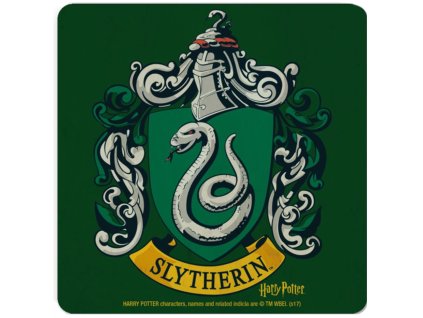 Tácek pod sklenici Harry Potter: Slytherin erb (10 x 10 cm)