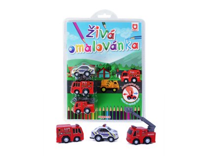 Živá omalovánka záchranáři-3 ks aut 2dr