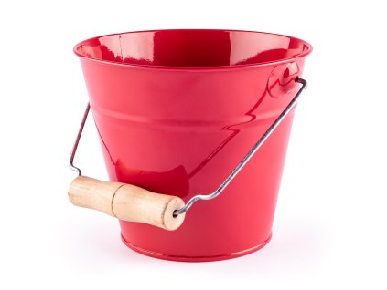 Zahradní kyblík - červený, kov