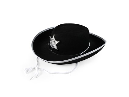 Dětský klobouk černý šerif