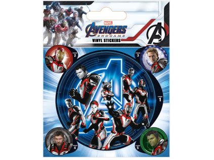 Samolepky Marvel | Avengers Endgame: Quantum Realm Suits arch 5 kusů (10 x 12,5 cm)