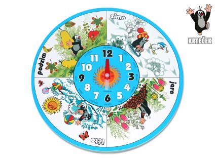 Hodiny dřevěné Krtek 20 cm