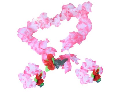 Sada Havaj růžová - náhrdelník s náramky