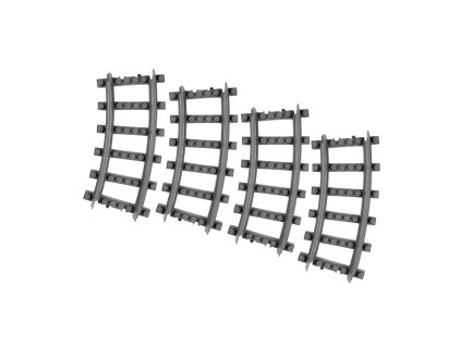Stavebnice BLOXO koleje pro RAPPA vlaky a tramvaj - zahnuté 4 ks
