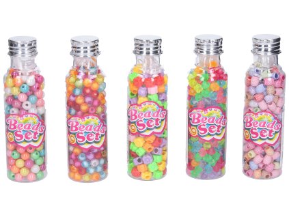 Korálky barevné v lahvičce