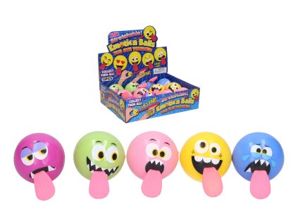 Míček úsměv s jazykem svítící 5,5 cm
