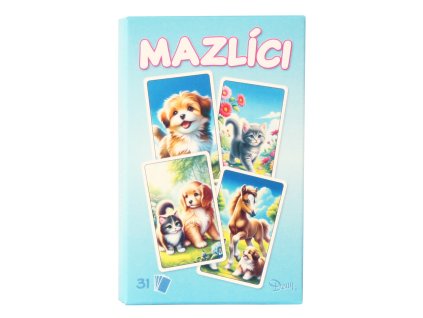 Karty Černý Petr zvířecí mazlíci modrý