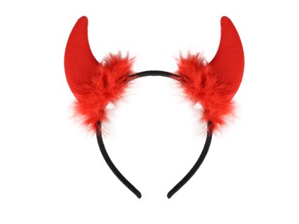 Čertí rohy červené s peřím