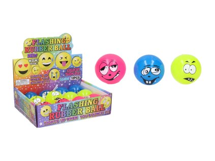 Míček s obličejem svítící 5,5 cm