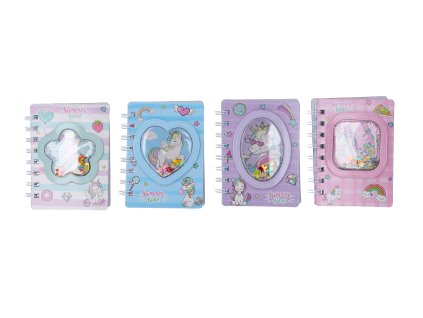 Notes 8x11,5 cm 60 stran s glitrem - jednorožec