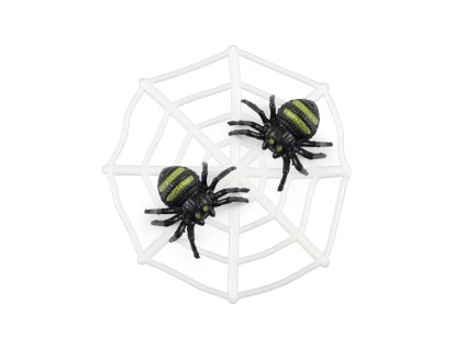 Pavučina s pavouky - dekorace na Halloween