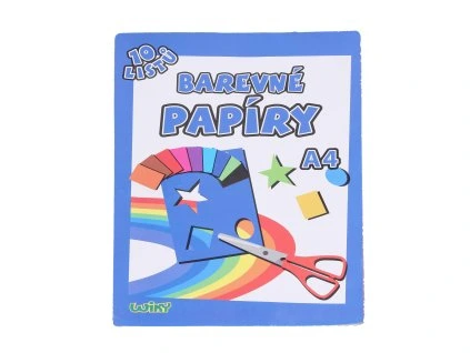 Papíry barevné křída A4, 10 listů